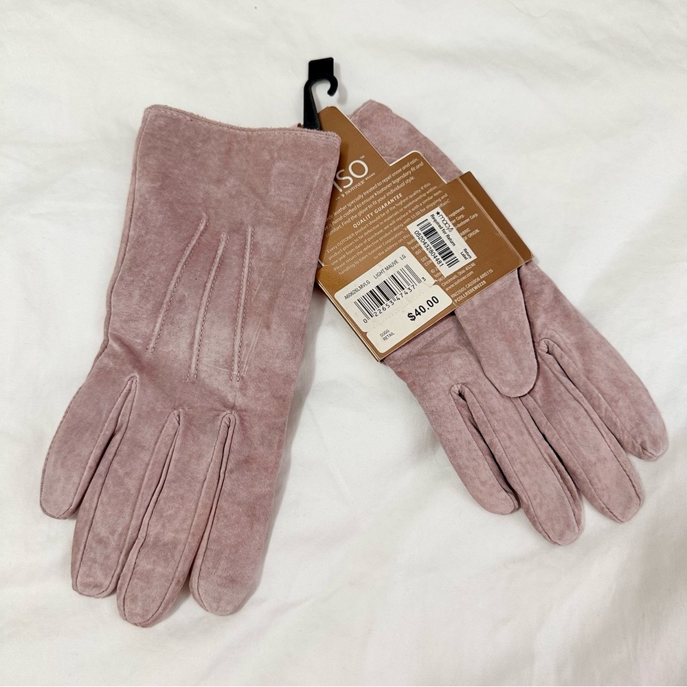 Isotoner Women's Soft Pinkish/Purple Genuine Leather Gloves - Large - Picture 3 of 5